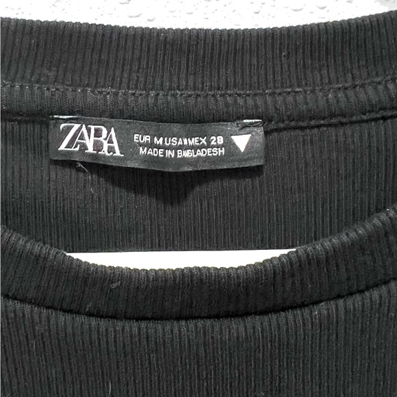 Zara long sleeve Ribbed Black bodysuit Top medium - Picture 2 of 6